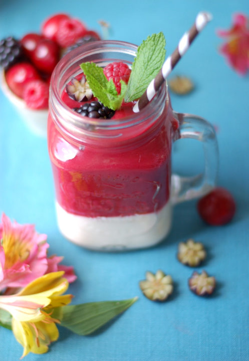 Cherry Smoothie with coconut