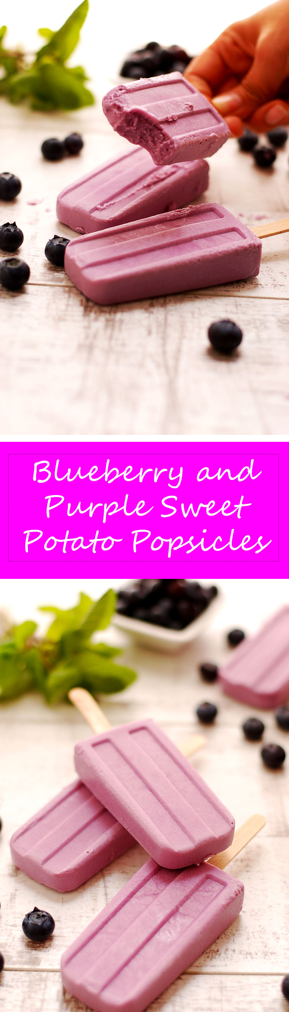 Blueberry and Purple Sweet Potato Vegan Popsicles!
