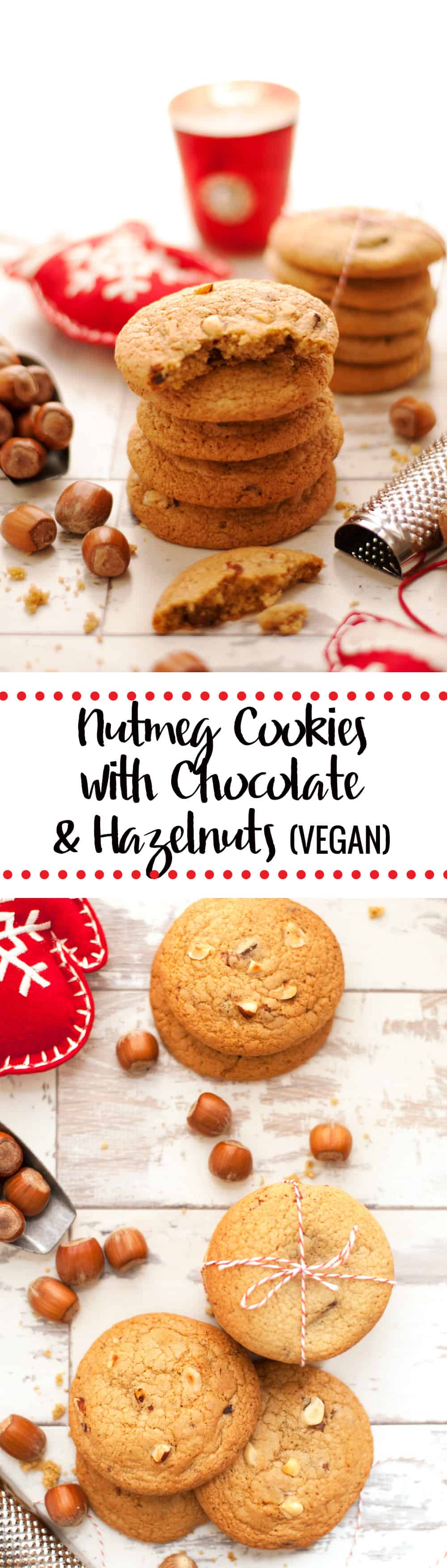 Nutmeg Cookies with Chocolate and Hazelnut. Perfect Christmas Cookie, crisp on the outside, soft and chewy inside | via @annabanana.co