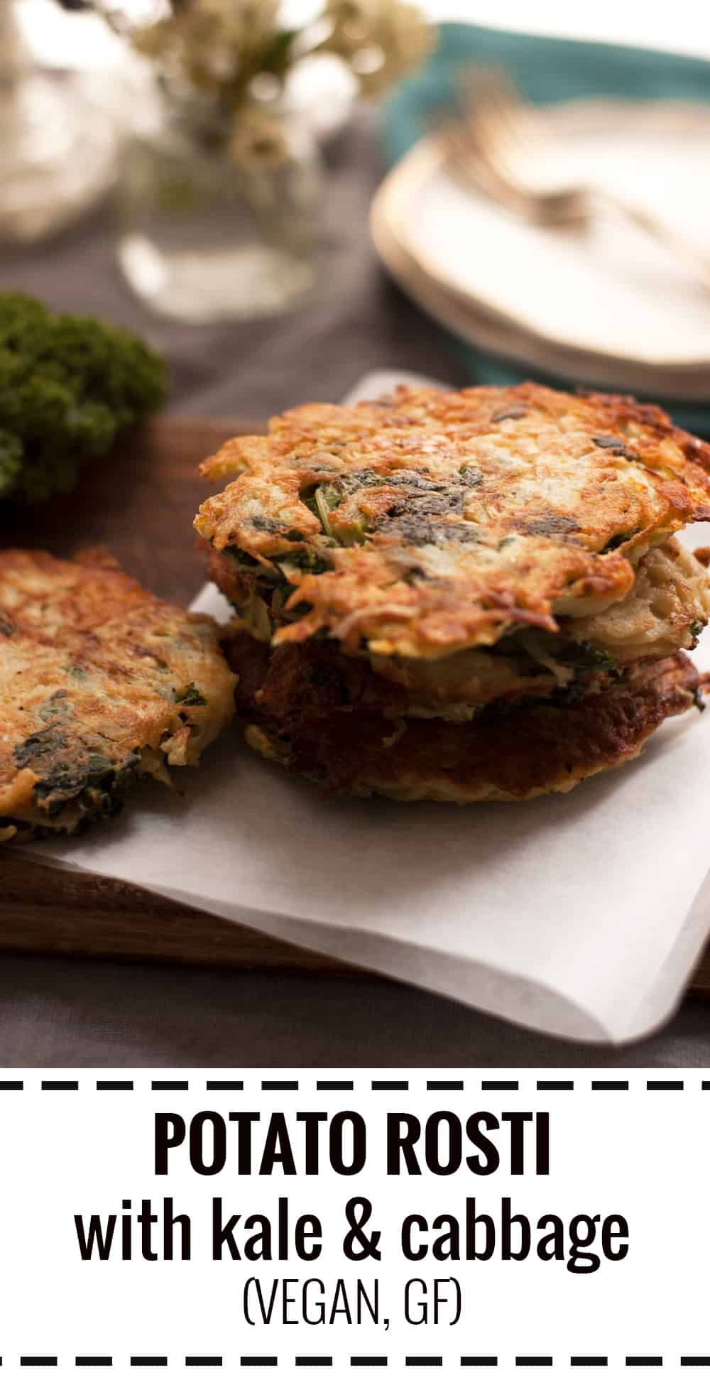 Easy, quick and delicious potato rosti with kale and cabbage. Perfect way to use all the leftover greens from Christmas table! | via @annabanana.co