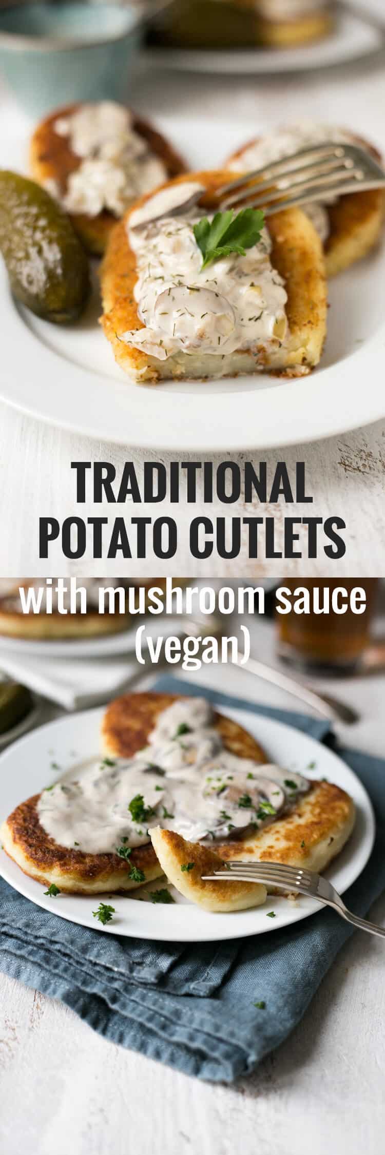 Potato cutlets with creamy mushroom and dill sauce | via @annabanana.co