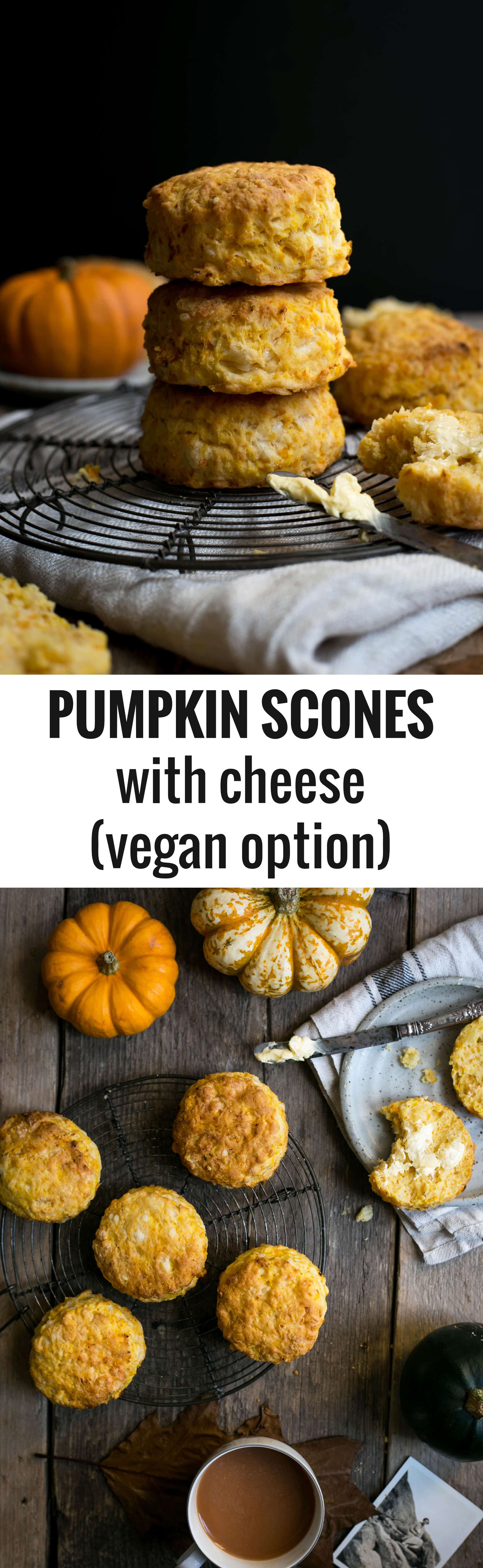 Easy and delicious #pumpkin scones with cheese! #vegan option! | via @annabanana.co