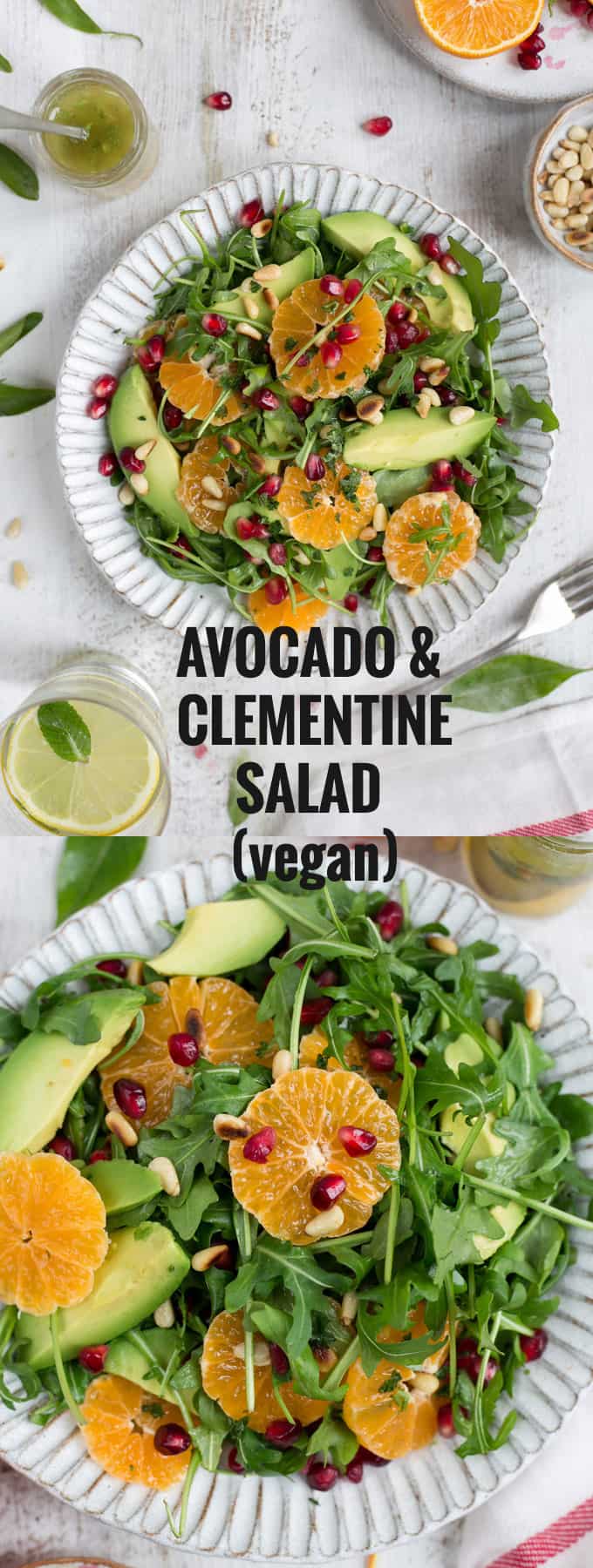 Super- clean avocado and clementine salad with tangy citrus dressing #vegan #dairyfree #healthy | via @annabanana.co 