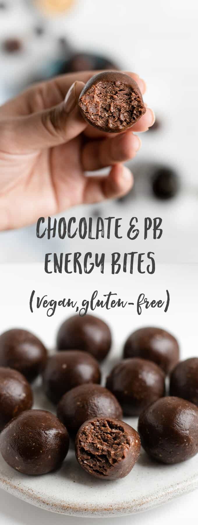 Chocolate and peanut butter energy bites! These are raw, made with only 5 ingredients and packed with protein! You will love these! #glutenfreerecipe #veganfood #rawtreats | via @annabanana.co