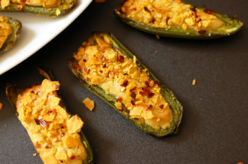Spicy jalapeno poppers with cashew cheese