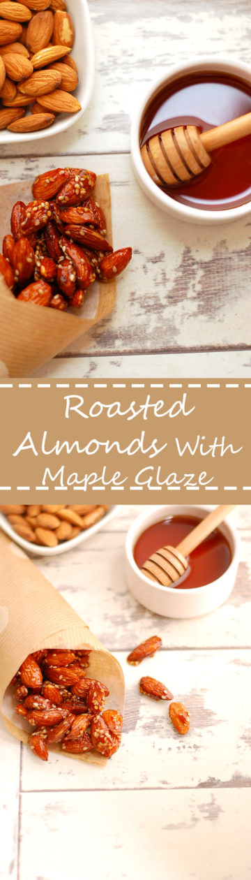 Delicious Roasted Almonds with Sweet Maple Glaze