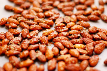 Roasted Almonds With Maple Glaze and Sesame Seeds