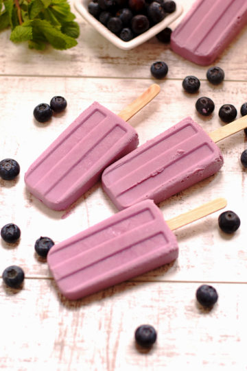 Awesome Purple Vegan Popsicles made with Blueberries and Purple Sweet Potato