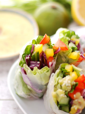 Veggie Springrolls With Lime and Coconut Dressing