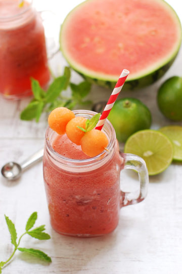 Melon Lime and Mint Smoothie