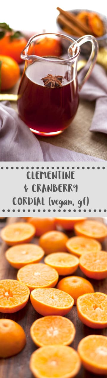 Clementine and Cranberry cordial. Ideal for mocktails and cocktails or with hot tea! | via @annabanana.co