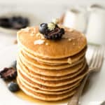 Breakfast tofu pancakes with maple syrup | via @annabanana.co