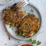 Easy Recipe for Vegetable Fritters with smoky tomato salsa dip | via @annabanana.co