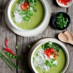 #Vegan Thai Style Pea and Apple Soup, made with only 7 ingredients, ready in less than 30 minutes! #veganrecipe #dairyfree | via @annabanana.co