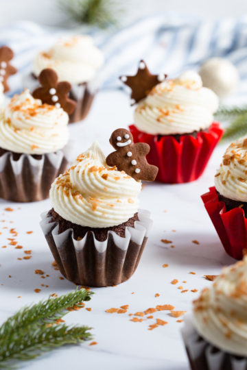 Gingerbread Cupcakes with Cream Cheese Frosting - Anna Banana