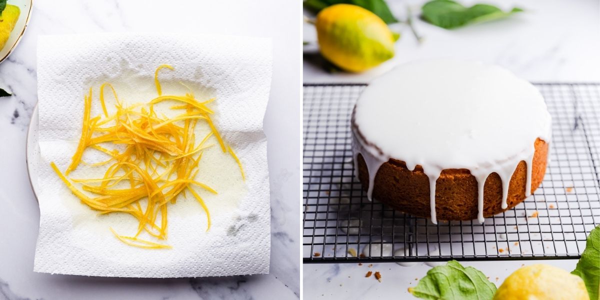 process photos showing how to make lemon cake step 3