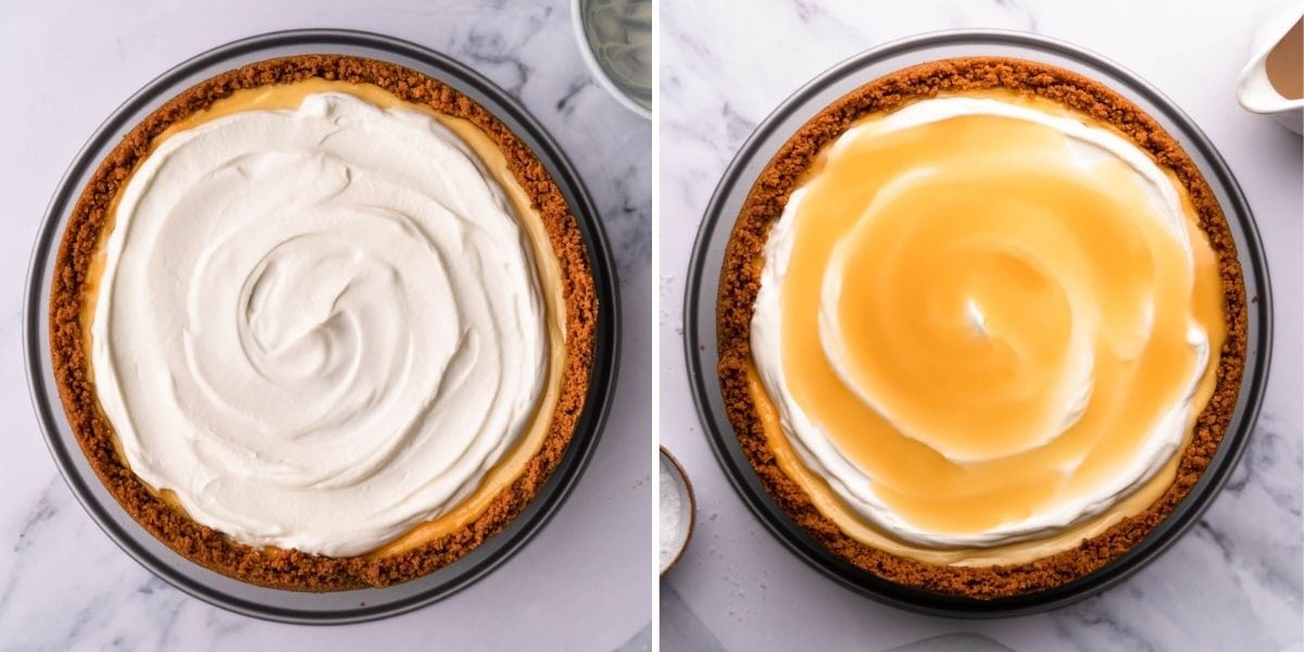process photos of making honey cheesecake 2