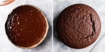 step 2 of making one bowl chocolate cake