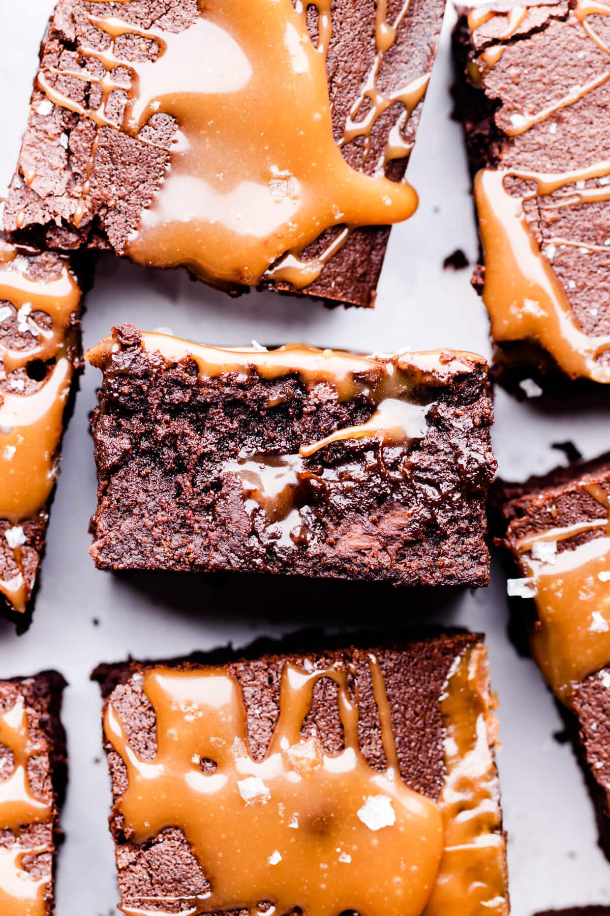 fudgy chocolate stout brownie with salted caramel.
